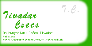 tivadar csecs business card